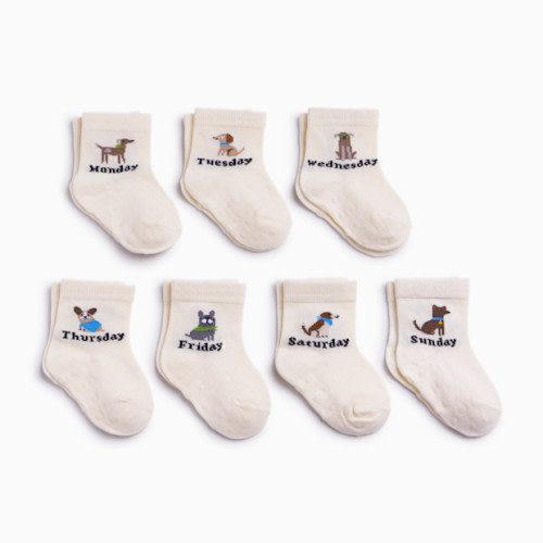 Small Story Days of the Week Crew Socks (7-pack) - Dog Days, 0-3 M