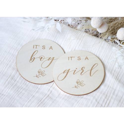 Gender Reveal Announcement Plaque - It's a Girl, It's a Boy - Photo Prop