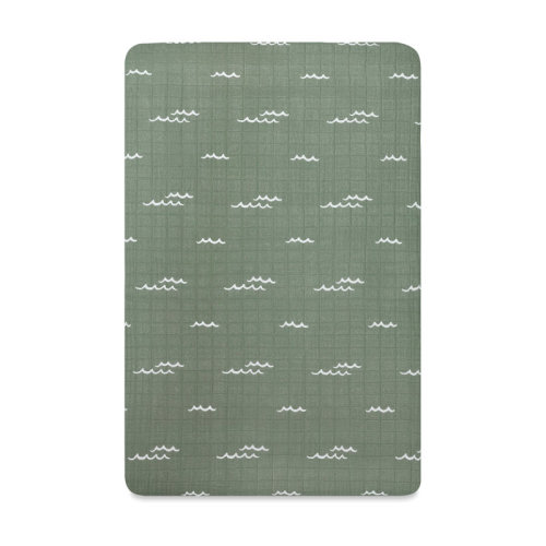 babyletto Ocean Waves Muslin Mini Crib Sheet | Wayfair