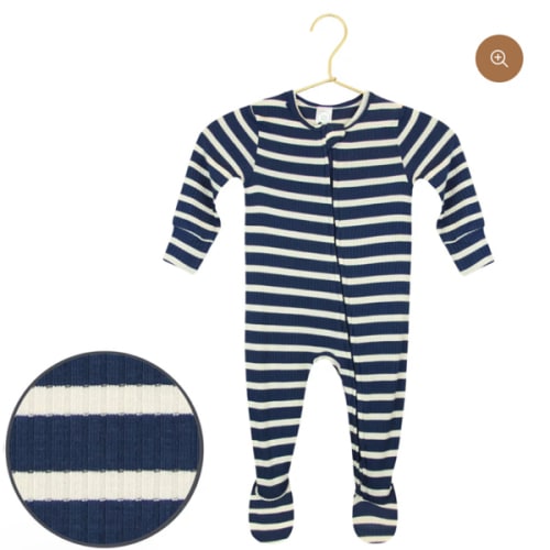 Jack Ribbed Zipper Footies 0-3 months