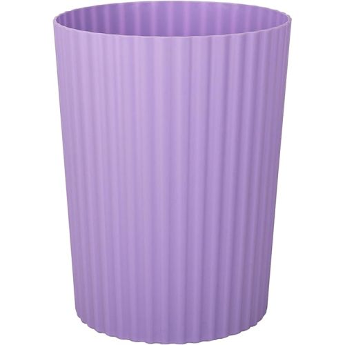 JiatuA Small Trash Can Plastic Wastebasket Round Garbage Container Bin for Bathroom, Kitchen, Bedroom, Home Office, College Dorm, Taro Purple