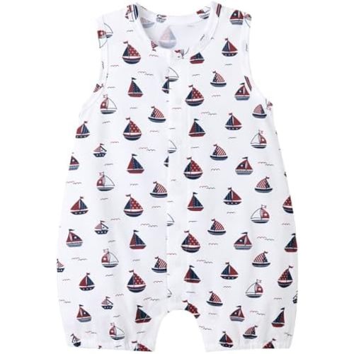 pureborn Baby Boy Romper Cotton One-Piece Summer Outfit 0-24 Months