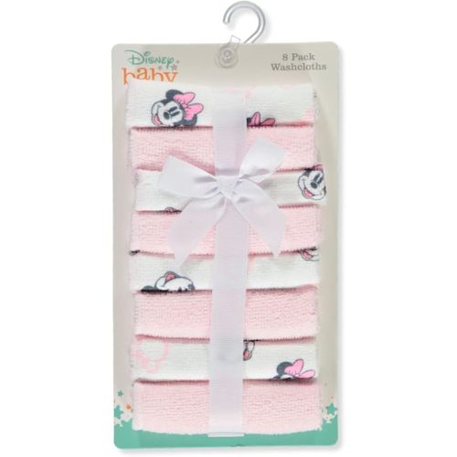 Disney Baby Big Girls 8-Pack Minnie Mouse Washcloths Set - Pink/Multi, one Size