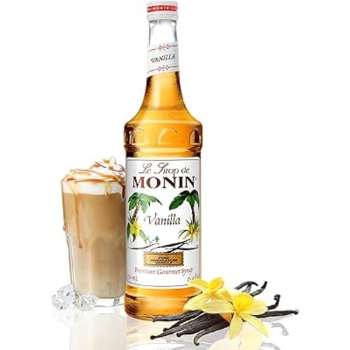 Monin - Vanilla Syrup | Pure & Rare Madagascar Vanilla, Premium Syrup for Coffee, Lattes & More | Clean Label with No Artificial Flavors, No Artificial Preservatives (BPA Free Bottle, 25.4 fl oz)