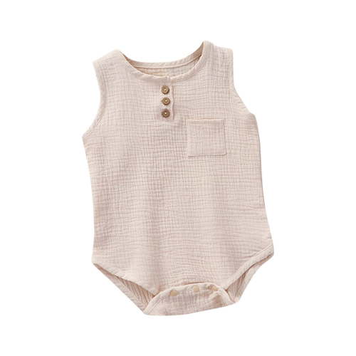 FAIWAD Newborn Unisex Baby Girl Boy Romper Cotton Button Down Sleeveless Bodysuit Jumpsuit Toddler Summer Clothes