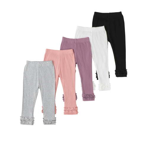 Infant Girls Clothes Baby Pants 5-Pack Leggings Toddler Casual Pants 6 9 12 18 24 Months 2T 3T Solid Color Pants Gray