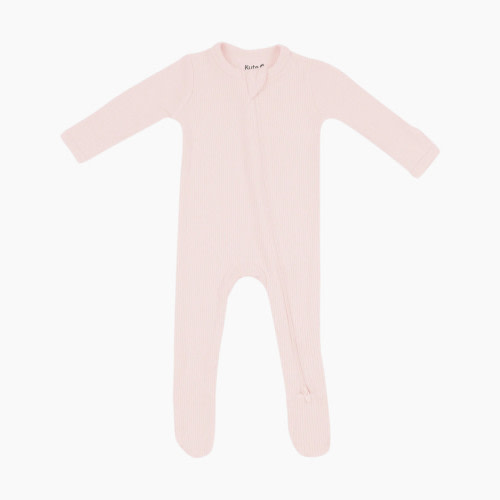Kyte Baby Ribbed Zipper Footie - Blush, Newborn