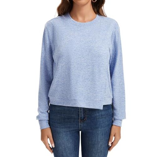 Sosolism Women's Nursing Shirts Long Sleeve Breastfeeding Tops