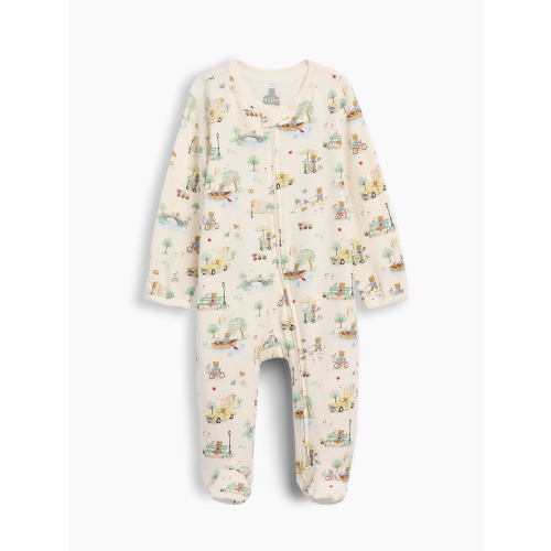 Baby First Favorites TinyRib Stripe Footed One-Piece