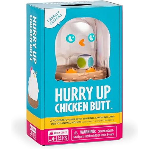 Exploding Kittens Hurry Up Chicken Butt 2-6 Players - Ages 4+ - 2 Minutes to Play - Hot Potato Style Card Game - Fun Card Game, Family Game Night, Creative Kids Game