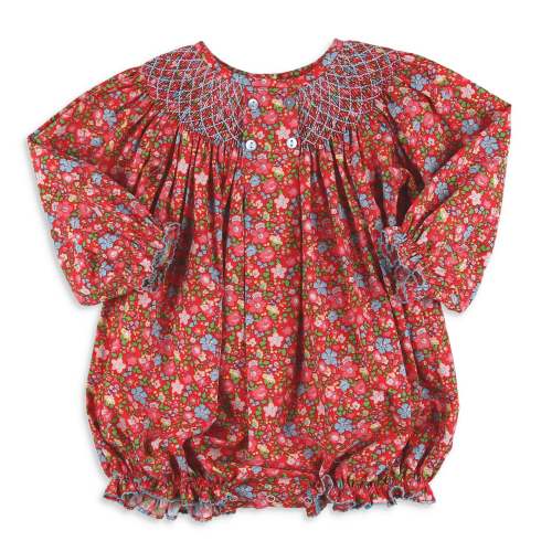 Girls Smocked Floral Bubble – Shrimp and Grits Kids
