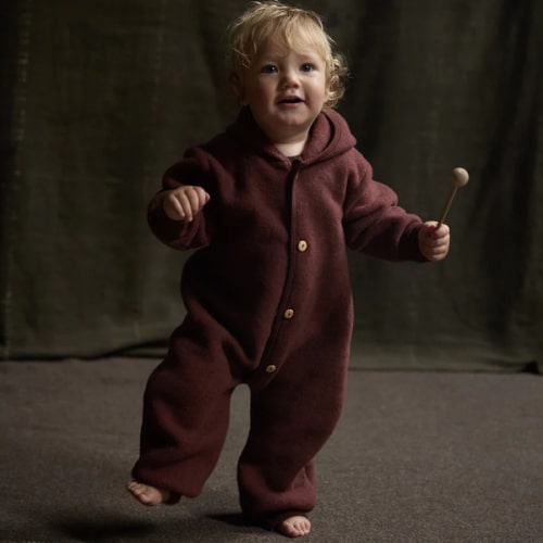 Pipit Baby Suit - Merino Wool Fleece - Fig