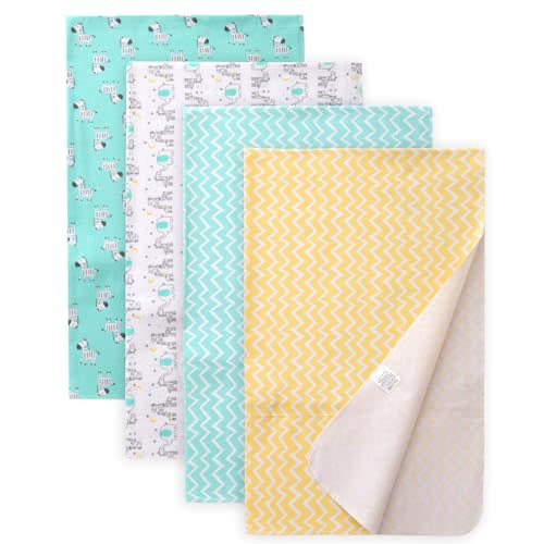 Gina Era Cotton Flannel Receiving Blankets Baby 4 Pcs, Baby Swaddle Blankets, Baby Flannel Blanket 30 X 40 Inch for Boy Girl (STYLE-17)