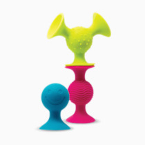 Fat Brain Toys pipSquigz, Sensory Baby Toys 6 Months Plus, Rattle Suction Cup Toy
