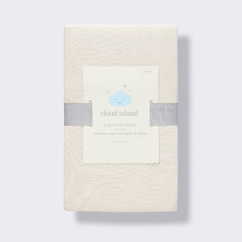 Polyester Rayon Fitted Crib Sheet - Cloud Island™: Cream, Jersey, Standard Crib/Toddler, 6" Maximum Mattress Depth