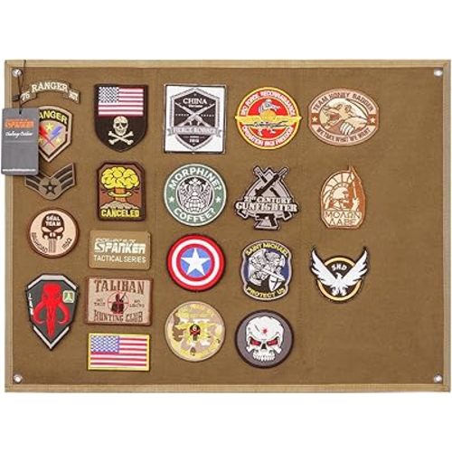 EXCELLENT ELITE SPANKER Tactical Patchs Display Board Foldable Military Patch Holder Panel (Coyote Brown, L)