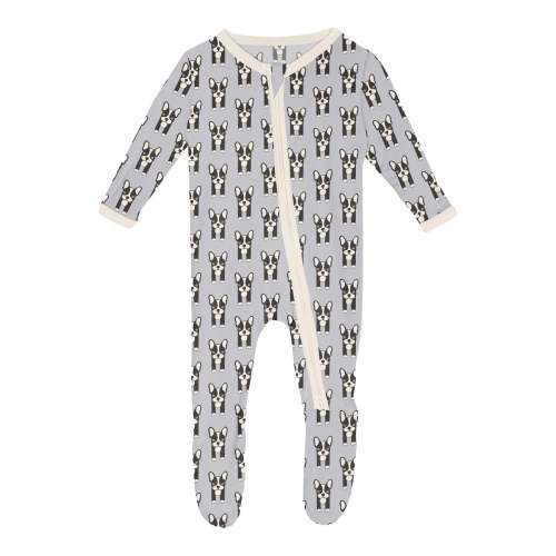 Kickee Pants Zipper Footie | Dove Bulldogs