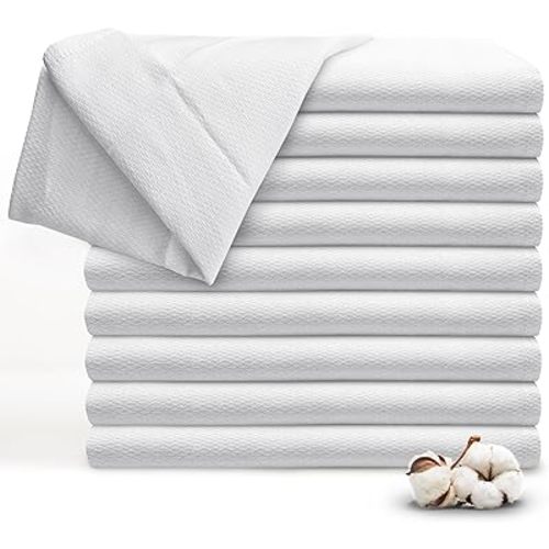 RUVANTI 10 Pack Birdseye Flat-Fold Cloth Diapers for Babies, 100% Cotton Extra Large Reusable Diapers, Baby Burp Cloths
