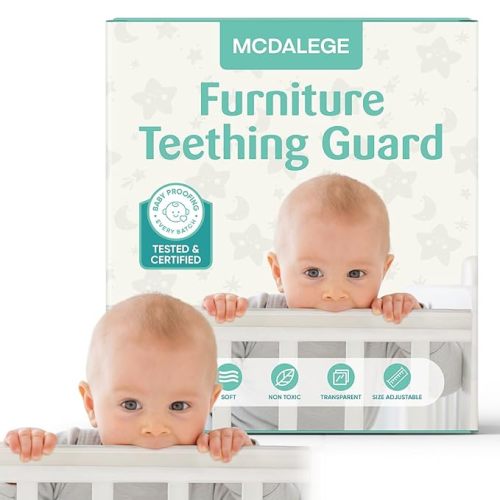 Furniture Edge Protector for Baby - Plastic Crib Protector from Chewing - CPC Certified, CPSC Tested, LFGB Food Grade (118.11 * 1.97in)