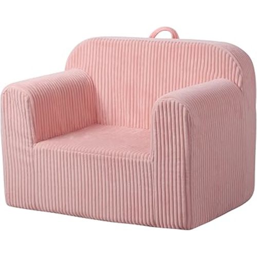 Getifun Foam Kids Sofa, Kids Armchair with Carrying Handle, Comfy Toddler Sofa Couch,Soft Toddler Armchair for Boys and Girls (Pink)