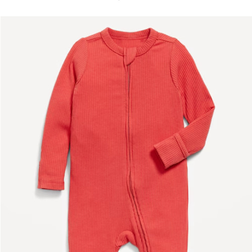 2-Way-Zip Sleep & Play Ribbed Footed One-Piece for Baby
