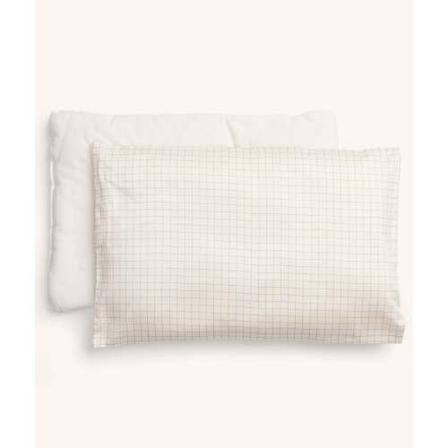 Organic Toddler Pillow and Case Caramel Grid