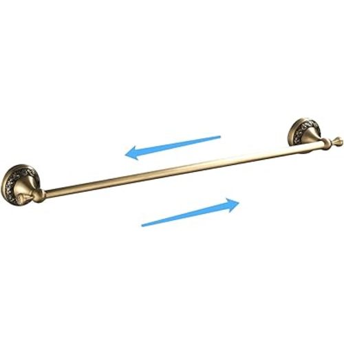 Leyden Antique Towel Bar,Adjustable Towel Holder Rod Brass Bathroom Accessories Expandable 15.2 to 27.8 Inch Vintage Wall Mount