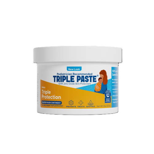 Triple Paste Diaper Rash Cream, Hypoallergenic Medicated Ointment for Babies, Overnight and Daily Protection, 8 oz HSA/FSA Eligible