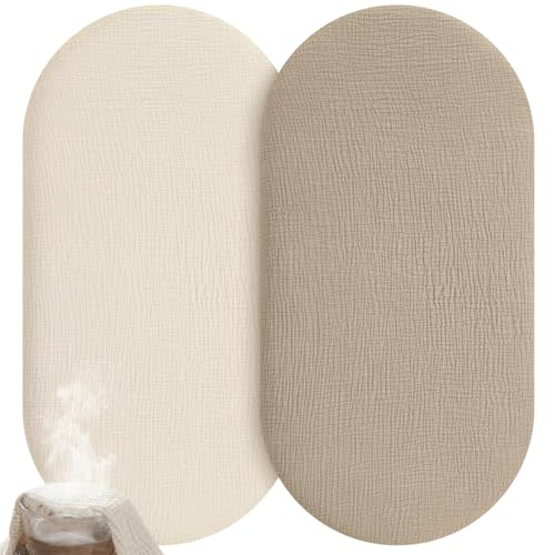 Unnivoll Muslin Bassinet Sheets Boy Girl, 100% Cotton Fitted Bassinet Sheet Set 2 Pack Bassinet Mattress Sheets Universal Fit for Rectangle, Round, Oval, Hourglass Mattress, Soft Breathable