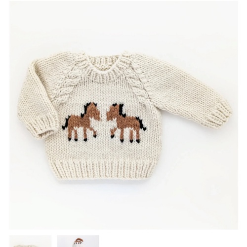 Pony Handknit Sweater (Cream)