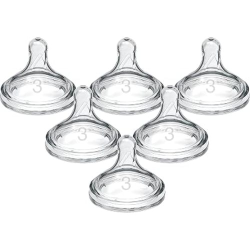 Dr. Brown’s Wide-Neck Level 3 Medium-Fast Flow Nipple, 6m+, 6-Pack