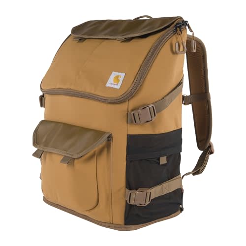 Carhartt 35L Nylon Workday Backpack, Durable Water-Resistant Pack with 15" Laptop Sleeve and Adjustable Shoulder Straps, Carhartt Brown