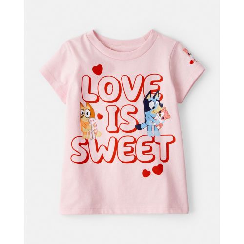 Toddler Girl Valentine's Day Bluey™ Short-Sleeve Graphic Tee - Pink | Carter's