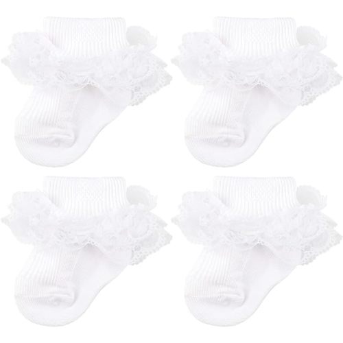 Baby Girls Socks Eyelet Ruffle Frilly Lace Summer Thin Dress Socks for Newborn Infant Toddler Kids