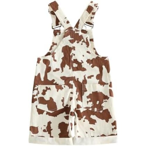 Toddler Baby Boy Girl Cowgirl Outfit Cow Print Overalls Western