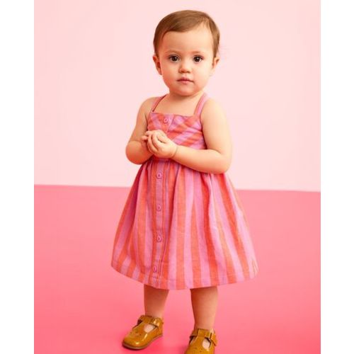 Baby Sleeveless Linen Dress & Bloomers Set