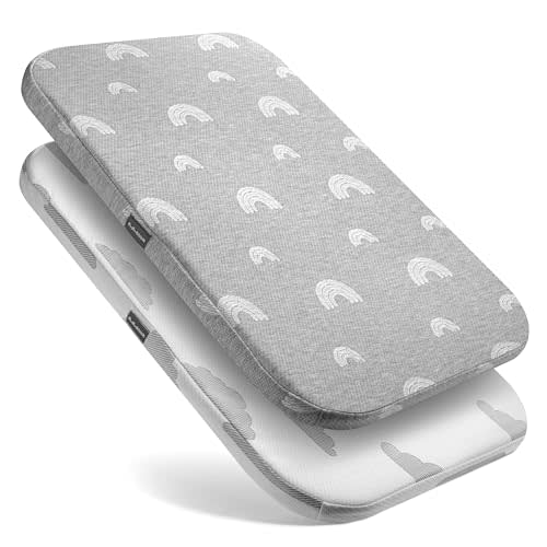 Baby Bassinet Mattress Topper, Waterproof Replacement Pad with Removable & Washable Mattress Covers (for RONBEI Baby Bedside Sleeper)