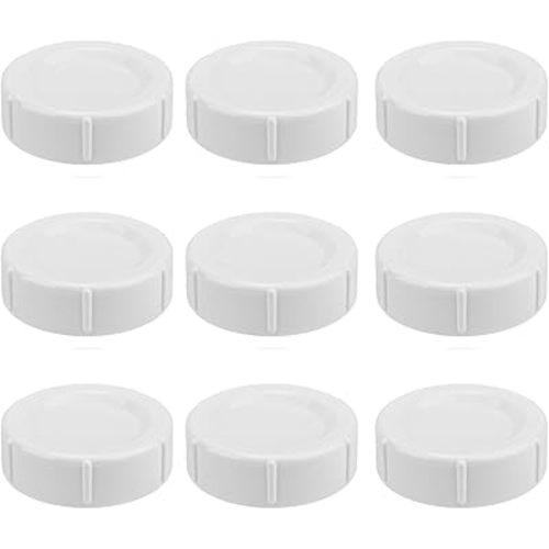 9Pack Bottle Caps Compatible with Dr Brown Natural Flow Wide-Neck Bottles 6cm/2.36inch Travel and Storage Bottle Lids Replacement with Sealing Gasket, Leak-Proof,Easy to Clean,White