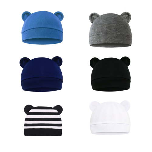 Coerni Baby Boys Girls Beanies 6 Pieces Baby Hat Bear Ears Caps Baby Boy Girl Toddler Hats Caps for 0-6 Months Toddler Boy Must Haves