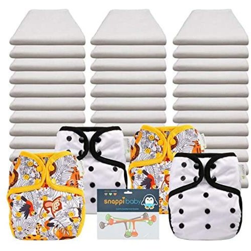 OsoCozy Economy Flat Diaper Package - Bleached - Zoo Day/Polar