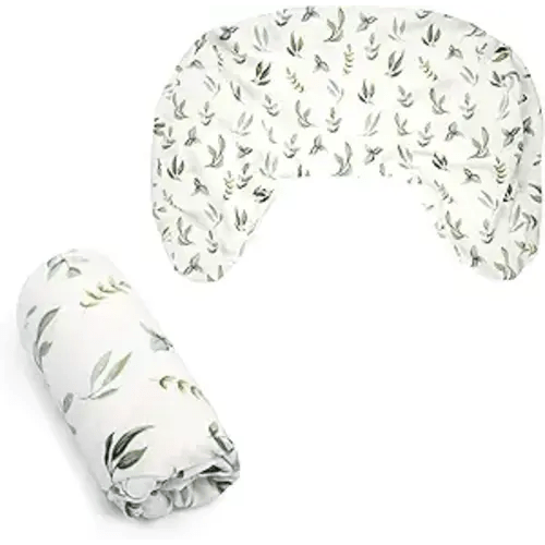 Boppy Nursing Pillow Cover, Organic Green Leaves, Single Cover, Easy-On Slipcover with Gentle 100% Organic Cotton Fabric for The Redesigned Nursing Pillow