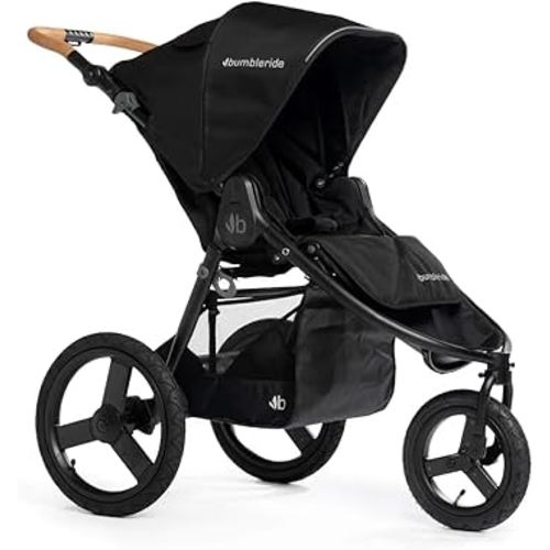 Bumbleride Speed Jogging Stroller - Eco-Friendly Stroller for Newborns and Toddlers with All-Wheel Suspension, Air-Filled Tires, and Steering Settings - Black