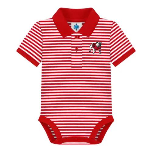 INFANT GEORGIA one piece three snap striped polo - red – The Red Zone- Athens, GA