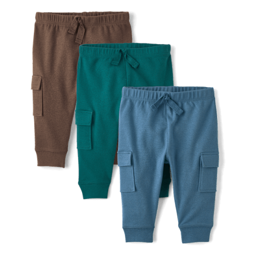 Baby Boys Cargo Jogger Pants 3-Pack - Green