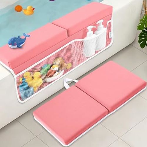 Bath Kneeler and Elbow Rest Pad Set, Pink 1.6" Thick