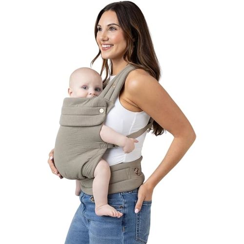 Mabē Monarch Ergonomic Baby Carrier - Premium Cotton Soft Structured Infant Carrier with Hip Healthy Design, 3 Carry Positions for Newborn to Toddler (7-35lbs) (Stone Sage)