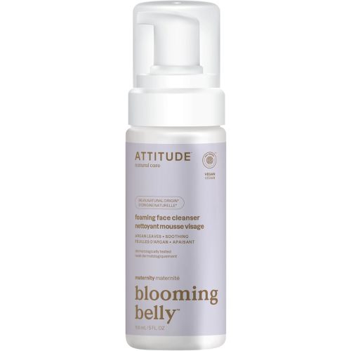 ATTITUDE Pregnancy Foaming Face Cleanser, EWG Verified, Dermatologically Tested, Plant and Mineral-Based, Vegan Maternity Products, Argan Leaf Extract, 5 Fl Oz