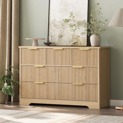 Fluted Dresser for Bedroom with 7 Drawers, 47.24¡± Modern Dressers for Bedroom