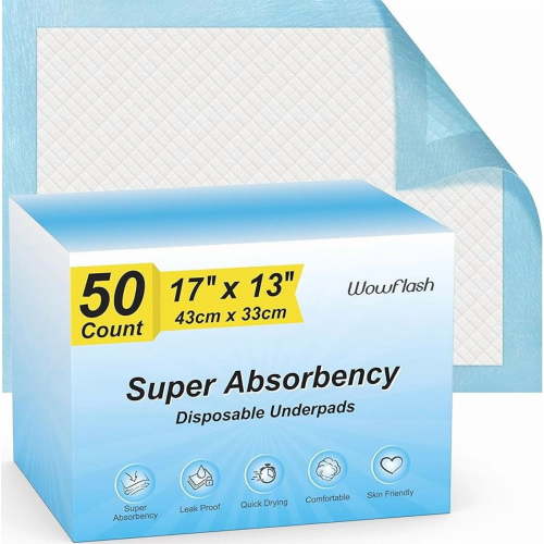 100 Count 22” x 22” Super Absorbency Disposable Underpads, Leakproof Quick Drying Disposable Pads for Baby, Puppy and Adults, Puppy Pads, Cat Pee Pads for Dogs, Potty Puppy Training Pads
