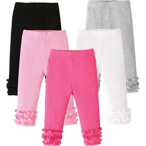 Toddler Baby Girl Pants Leggings 5-Pack Newborn Cotton Pants